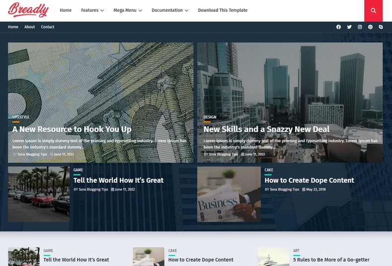 Breadly Blogger Template