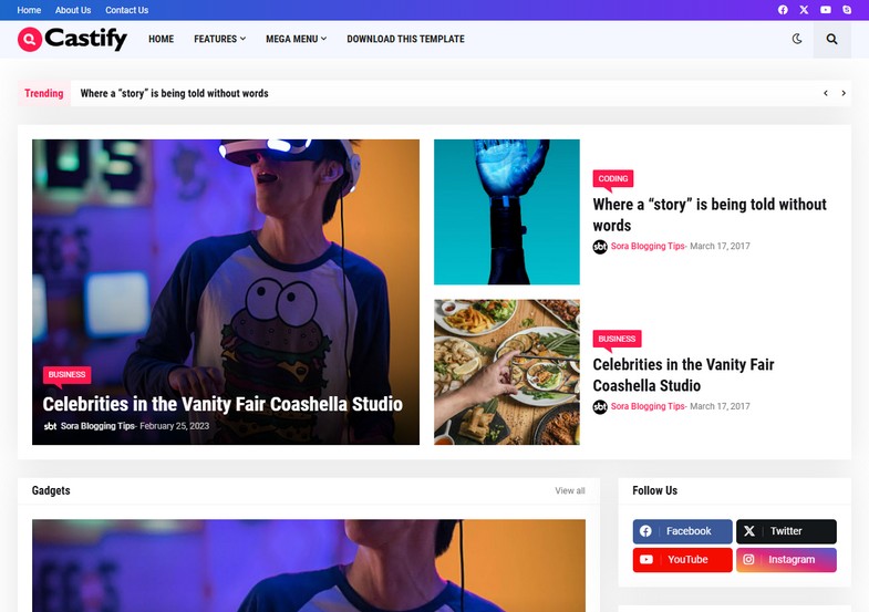 Castify Blogger Template