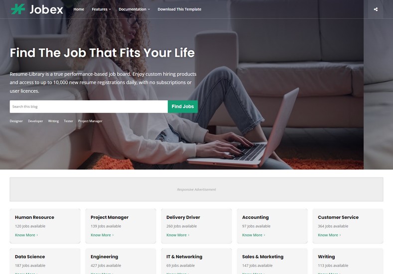 Jobex Blogger Template